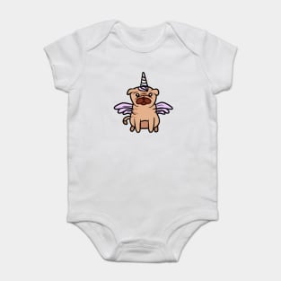 Cute Pug Unicorn Dog Lover Baby Bodysuit